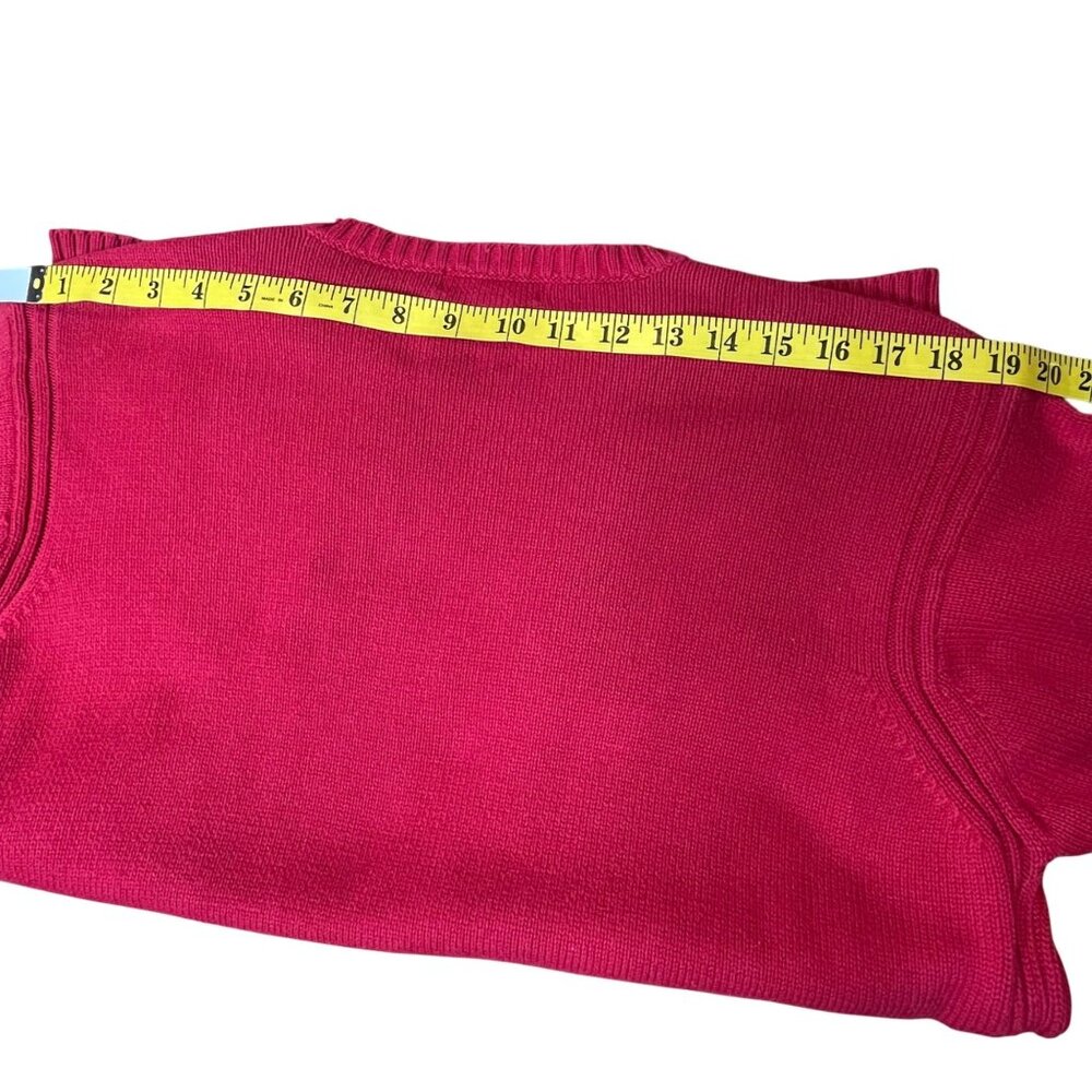 Nautica Men's Medium Red Cotton Sweater Crewneck Long Sleeve Logo Valentine - Picture 11 of 12